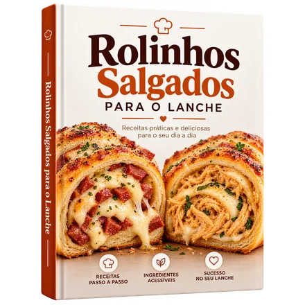 Capa do e-book "Rolinhos Salgados para o Lanche".